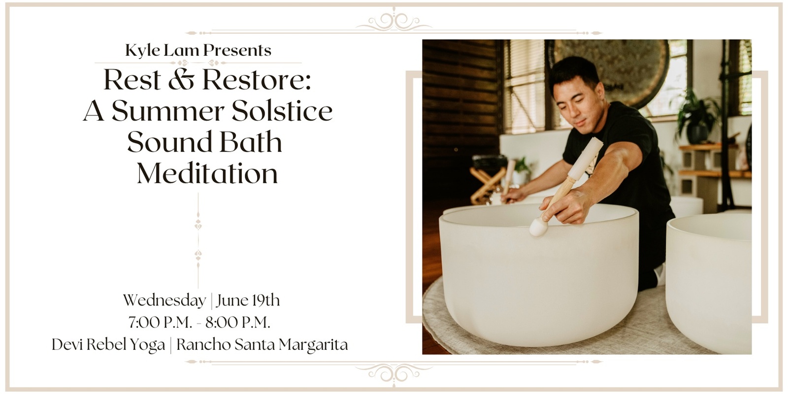Banner image for Rest & Restore: A Summer Solstice Sound Bath Meditation + CBD (Rancho Santa Margarita)