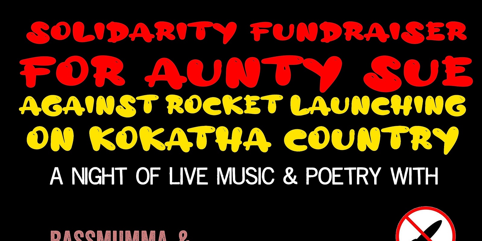 Banner image for Solidarity Fundraiser For Aunty Sue (Native Title Rockets)