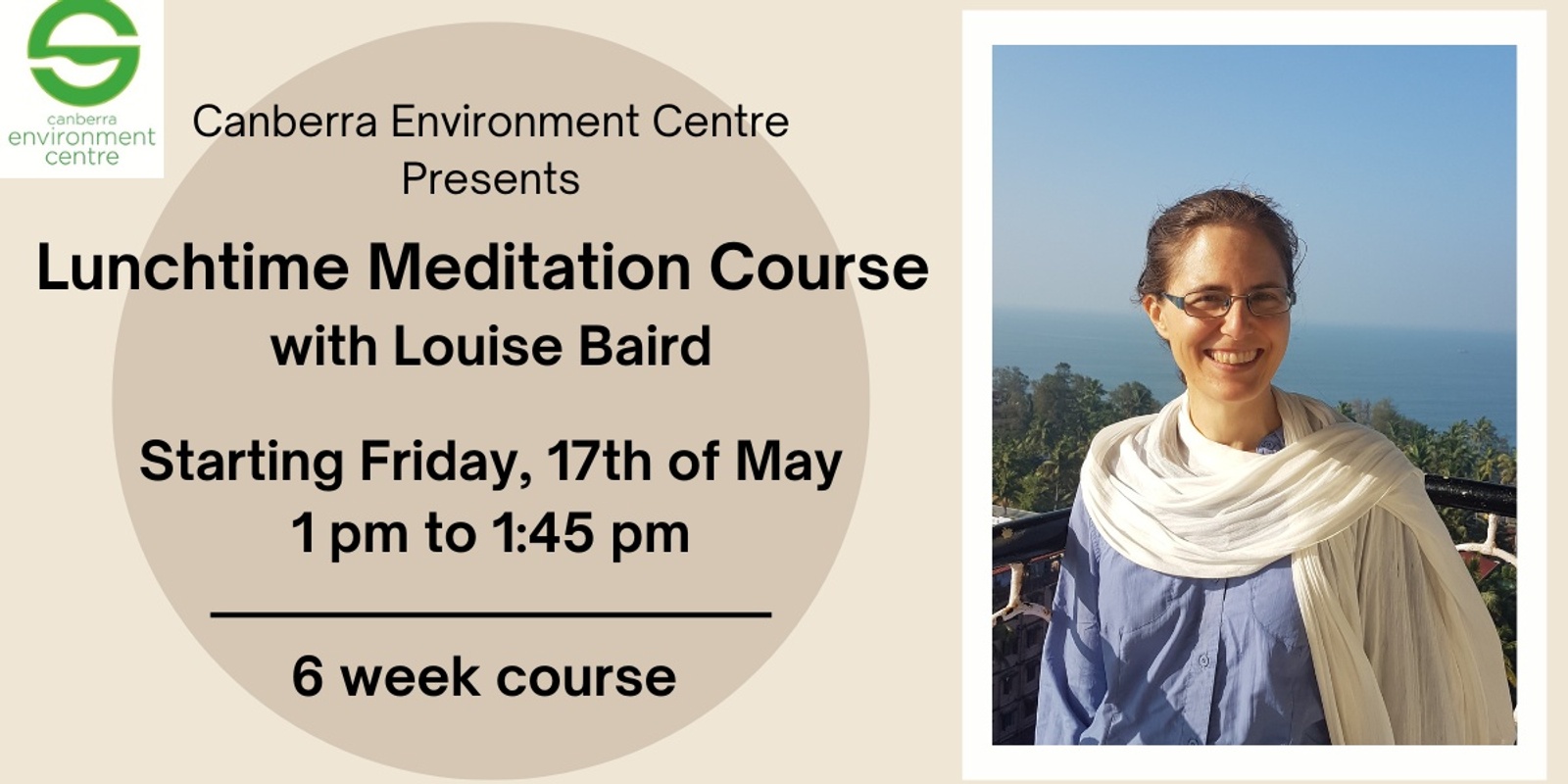 Banner image for Lunchtime Meditation with Louise Baird - 6 week course