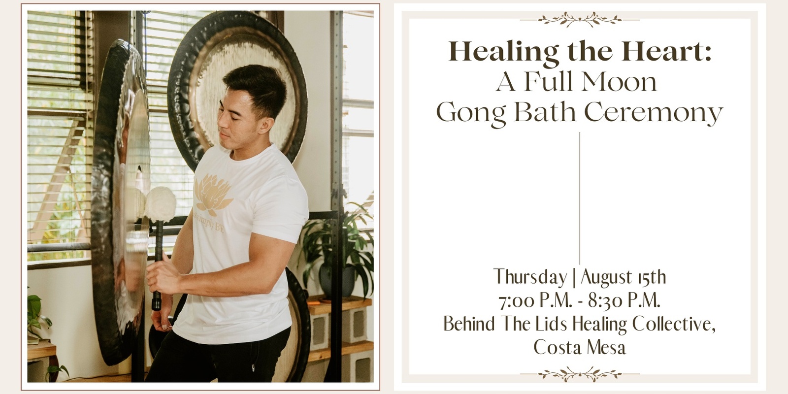Banner image for Healing the Heart: A Full Moon Gong Bath Ceremony + CBD (Costa Mesa)