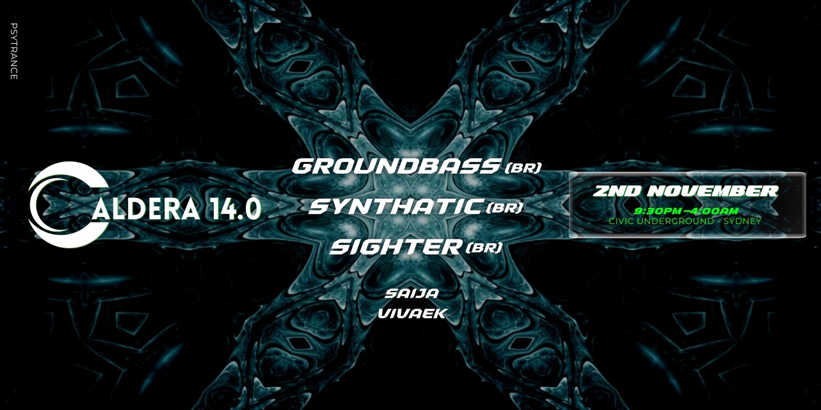 Banner image for Caldera 14.0: Groundbass, Synthatic & Sighter