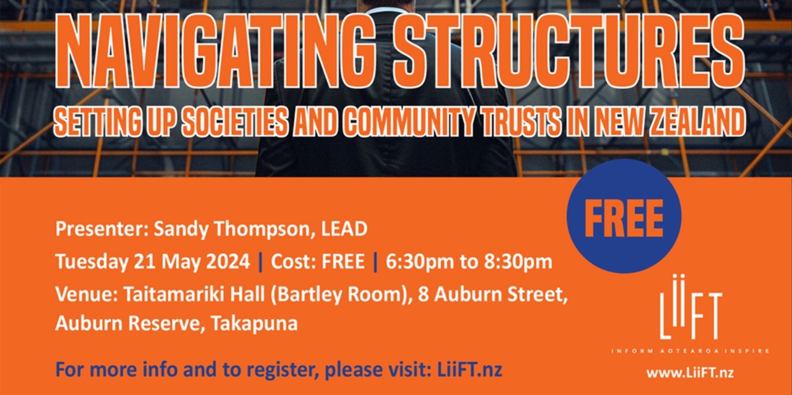 Banner image for FREE in-person workshop - NAVIGATING STRUCTURES: Setting up Societies and Community Trusts in New Zealand