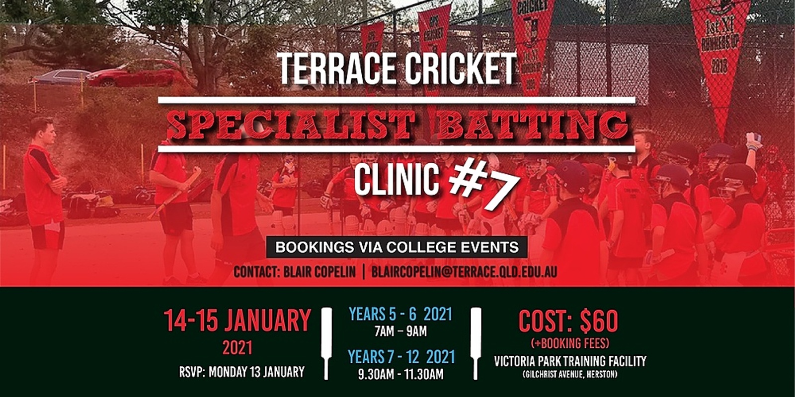 Banner image for Terrace Cricket Specialist Batting Clinic #7