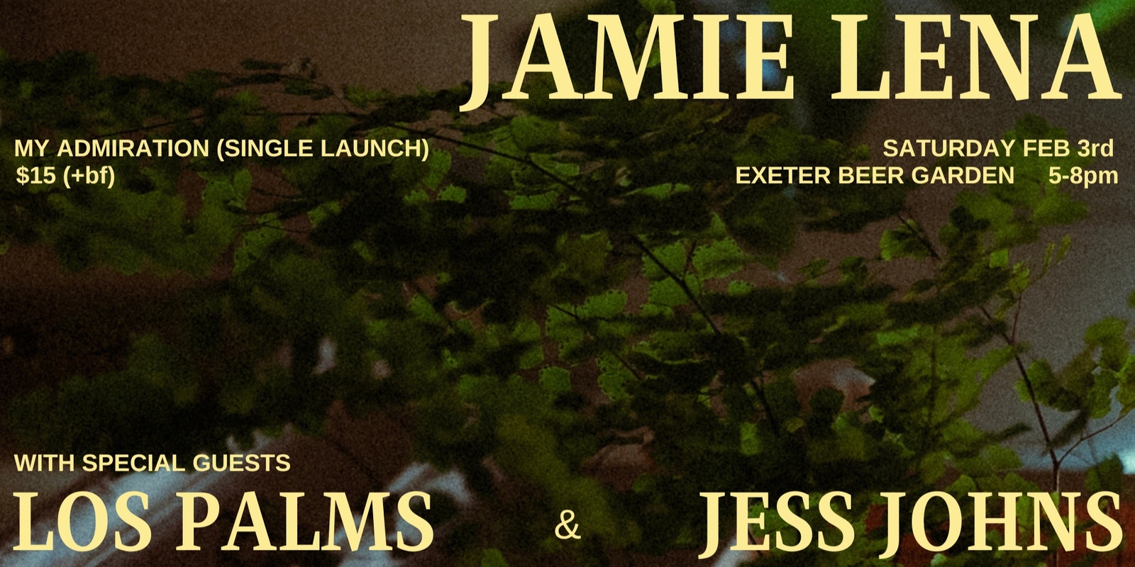 Banner image for JAMIE LENA - My Admiration single launch