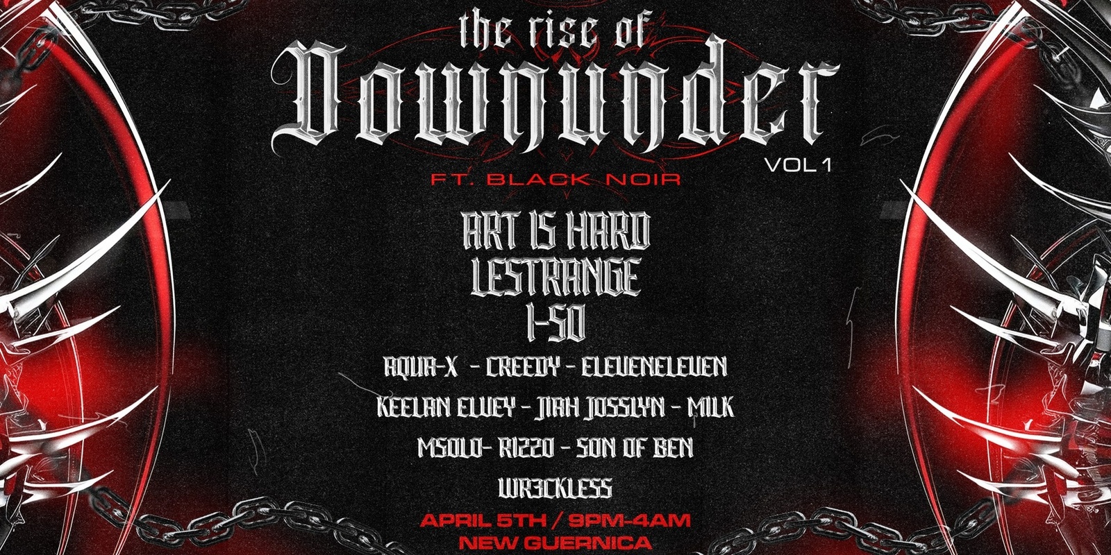 Banner image for Filth Society Events pres. The Rise Of Downunder Vol.1 ft Black Noir