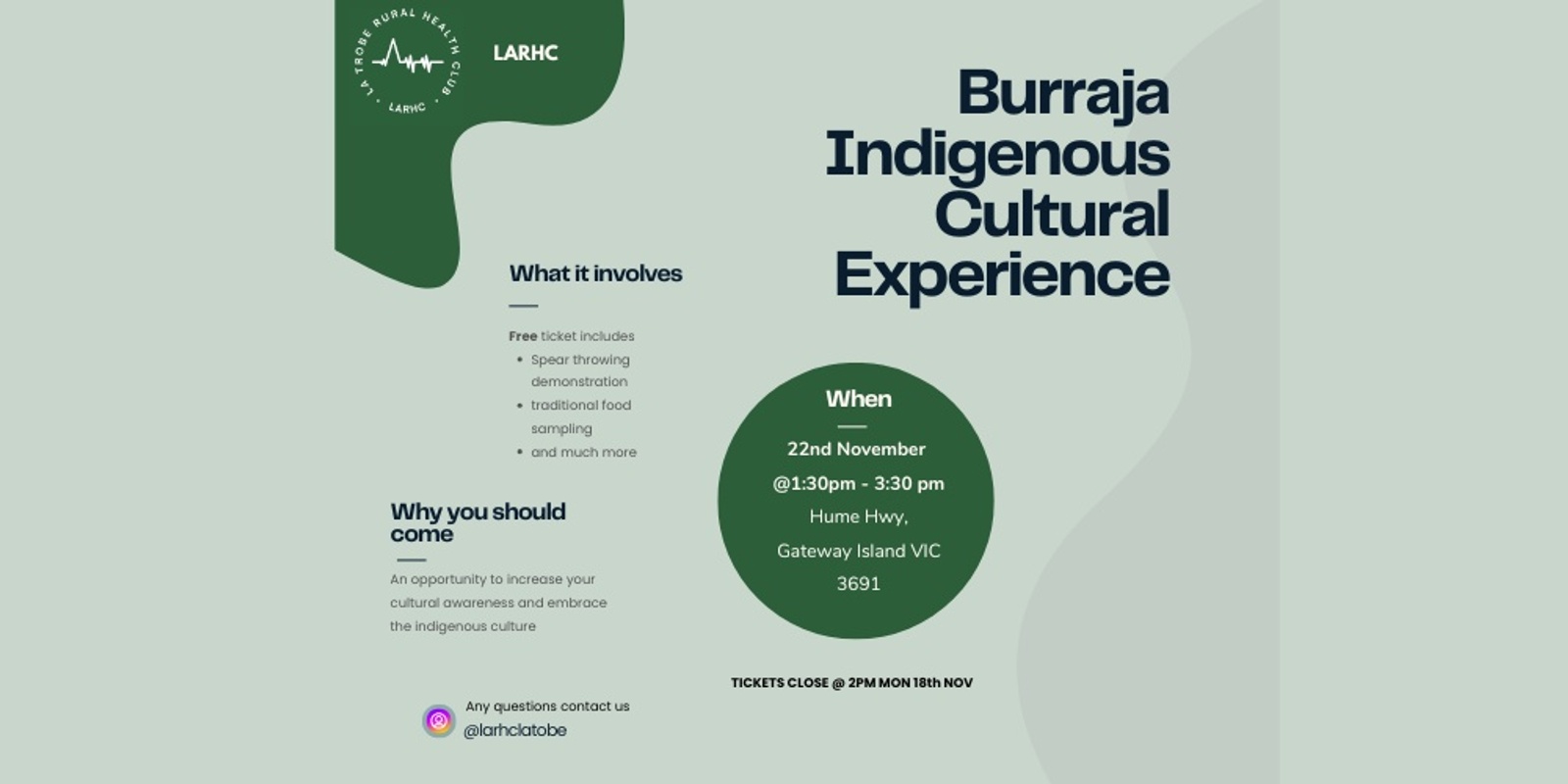 Banner image for Burraja Cultural Experience - LARHC