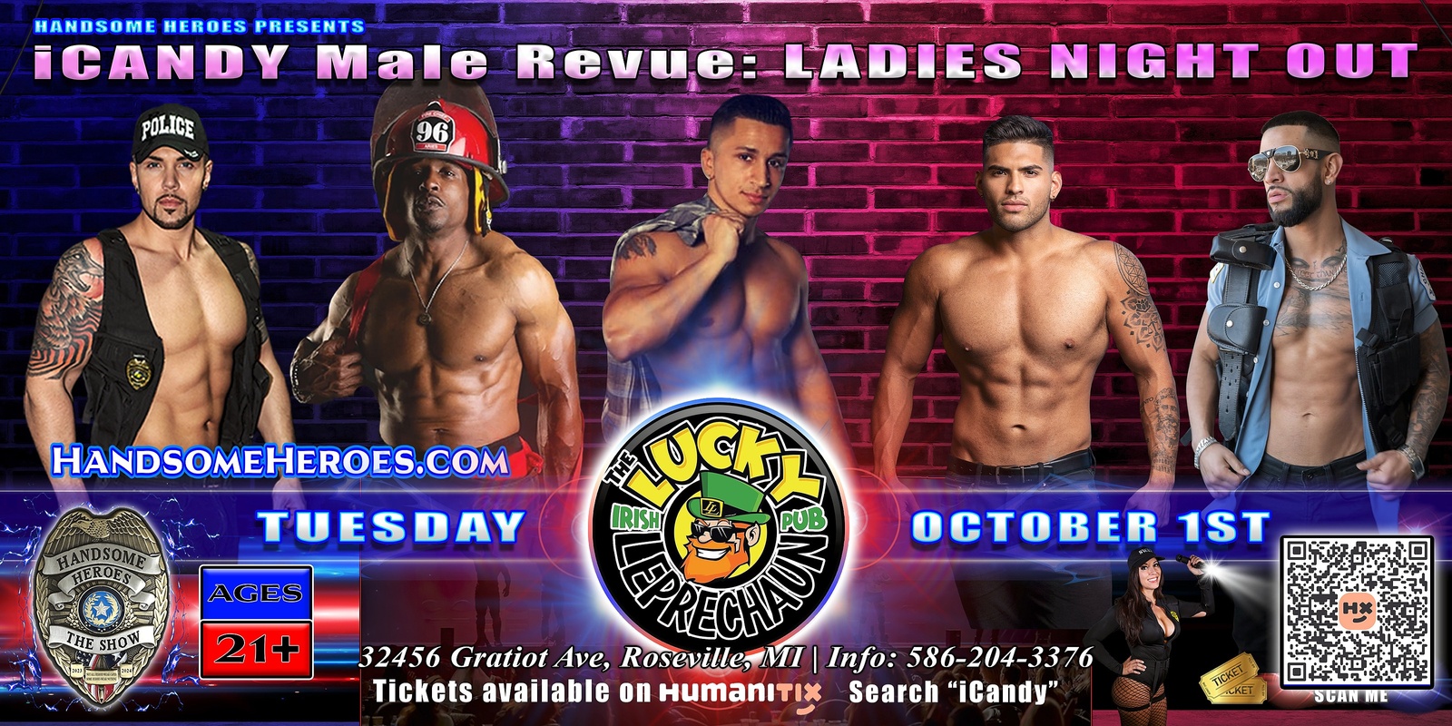 Banner image for Roseville, MI - Handsome Heroes Presents: iCandy Male Revue @ Lucky Leprechaun