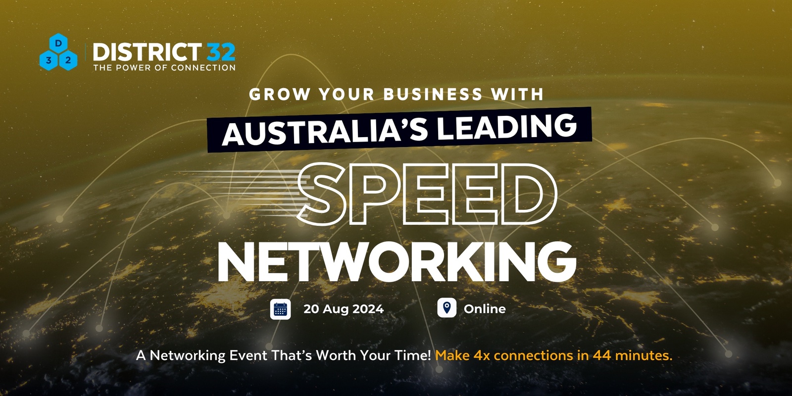 Banner image for Australia’s Leading Speed Networking Event – Online – Tue 20 Aug