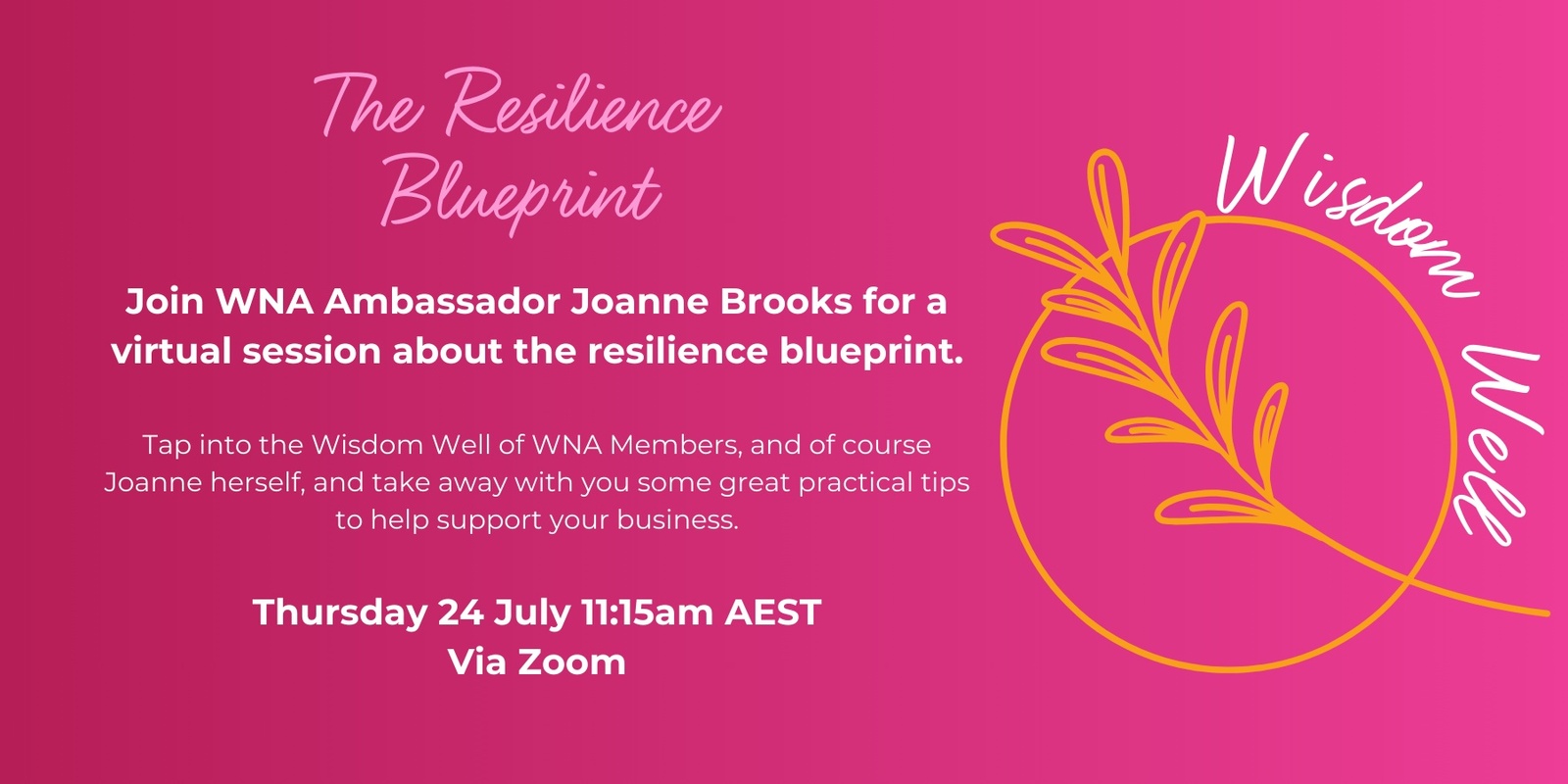 Banner image for Wisdom Well - The Resilience Blueprint