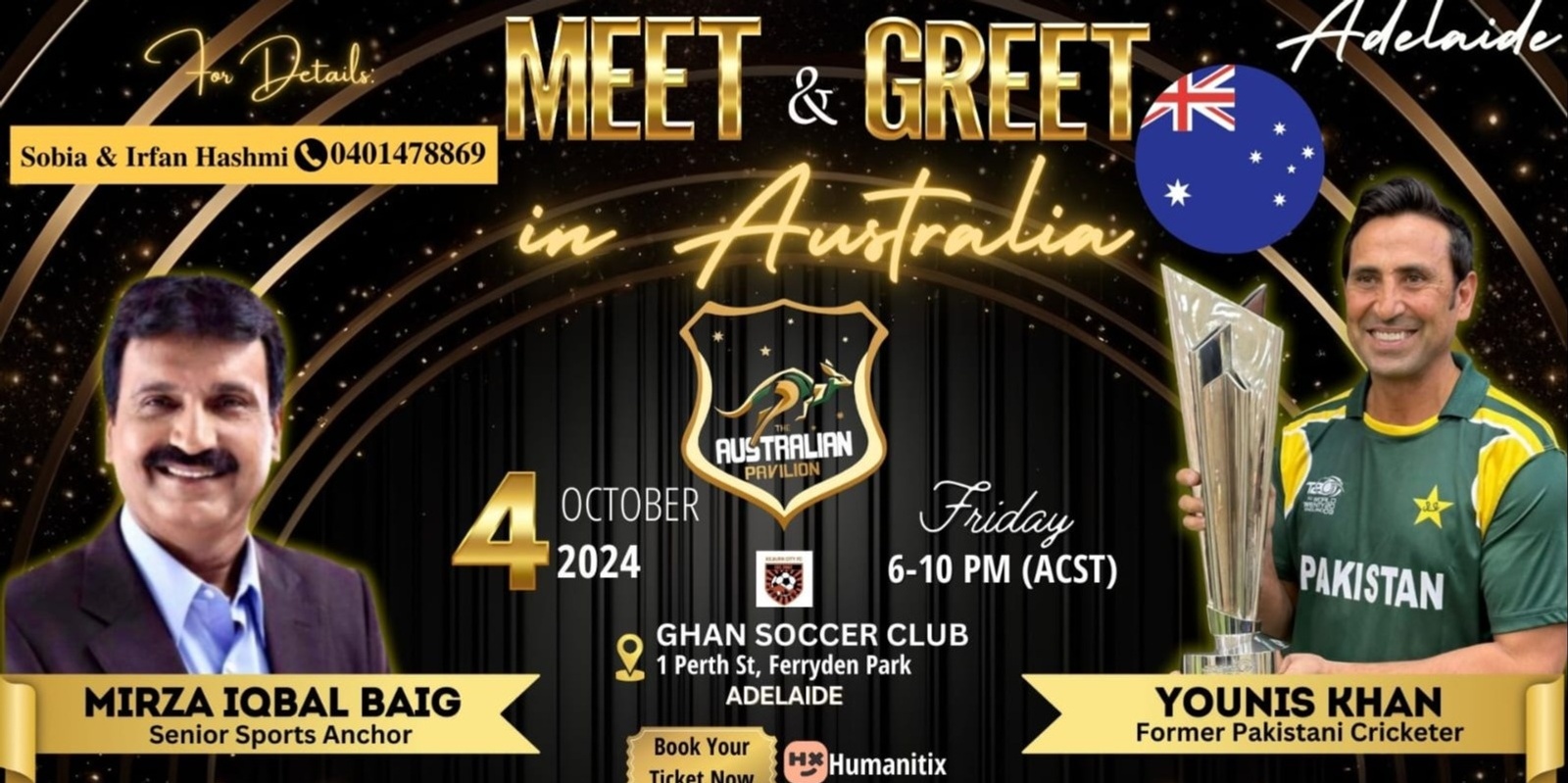 Banner image for An Exclusive Adelaide Evening with Cricket Legend Younus Khan & Iconic Sports Journalist Mirza Iqbal Baig