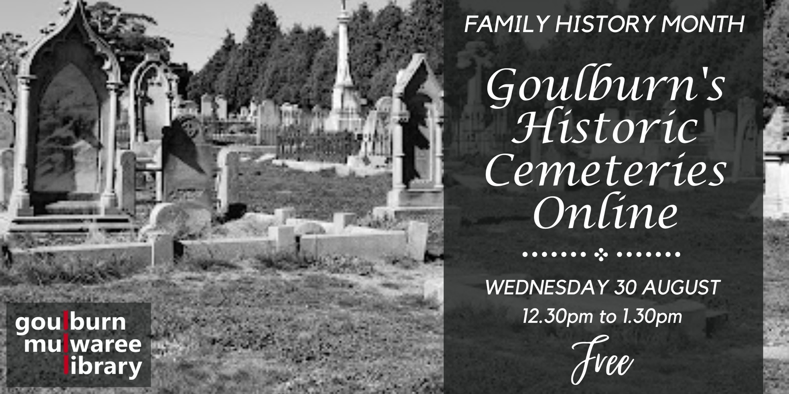 Banner image for Family History Month - Explore Goulburn's historic cemeteries online