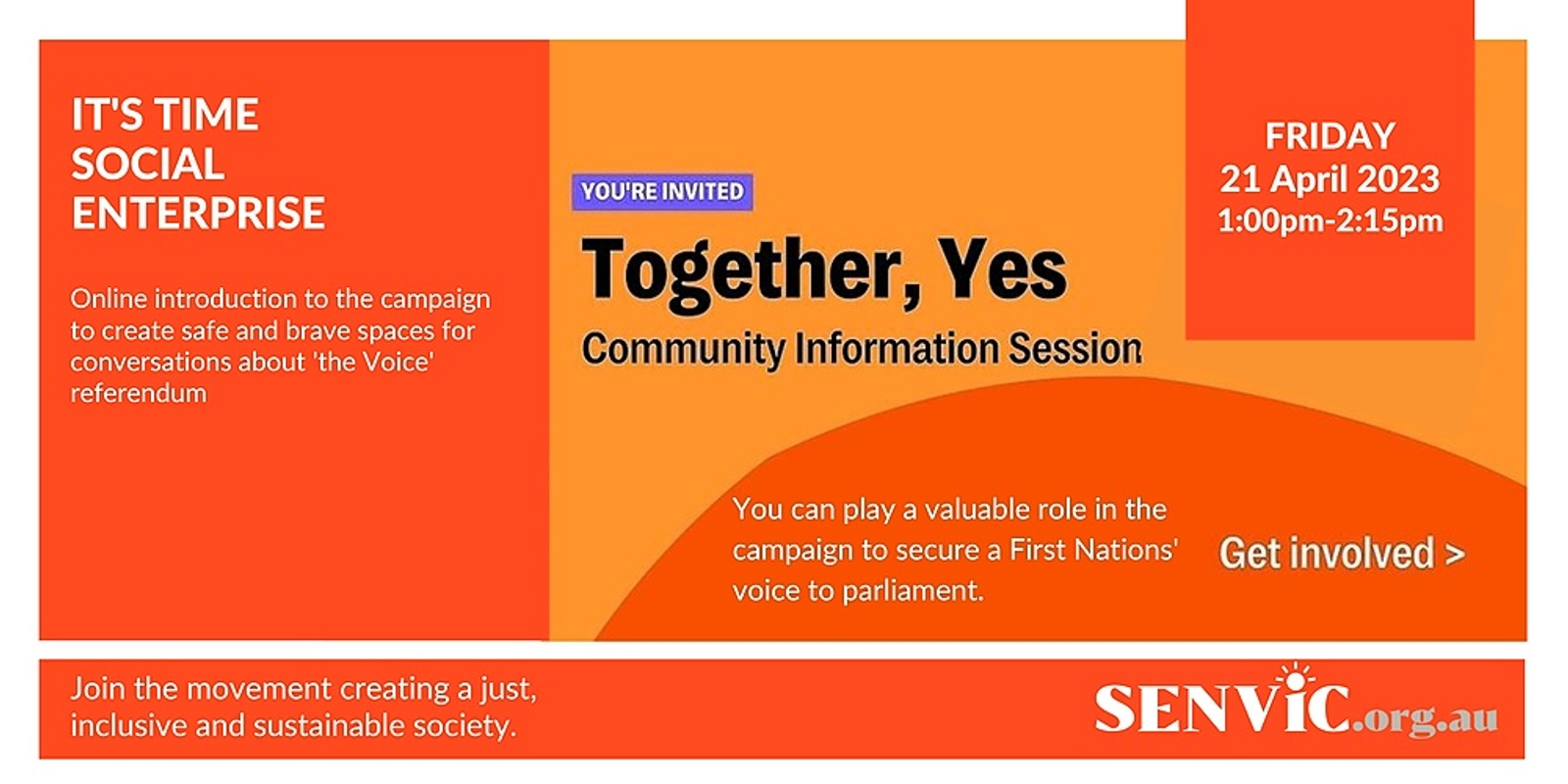 Banner image for Together, Yes (The Voice Referendum) - Online Information Session for social enterprise conversations