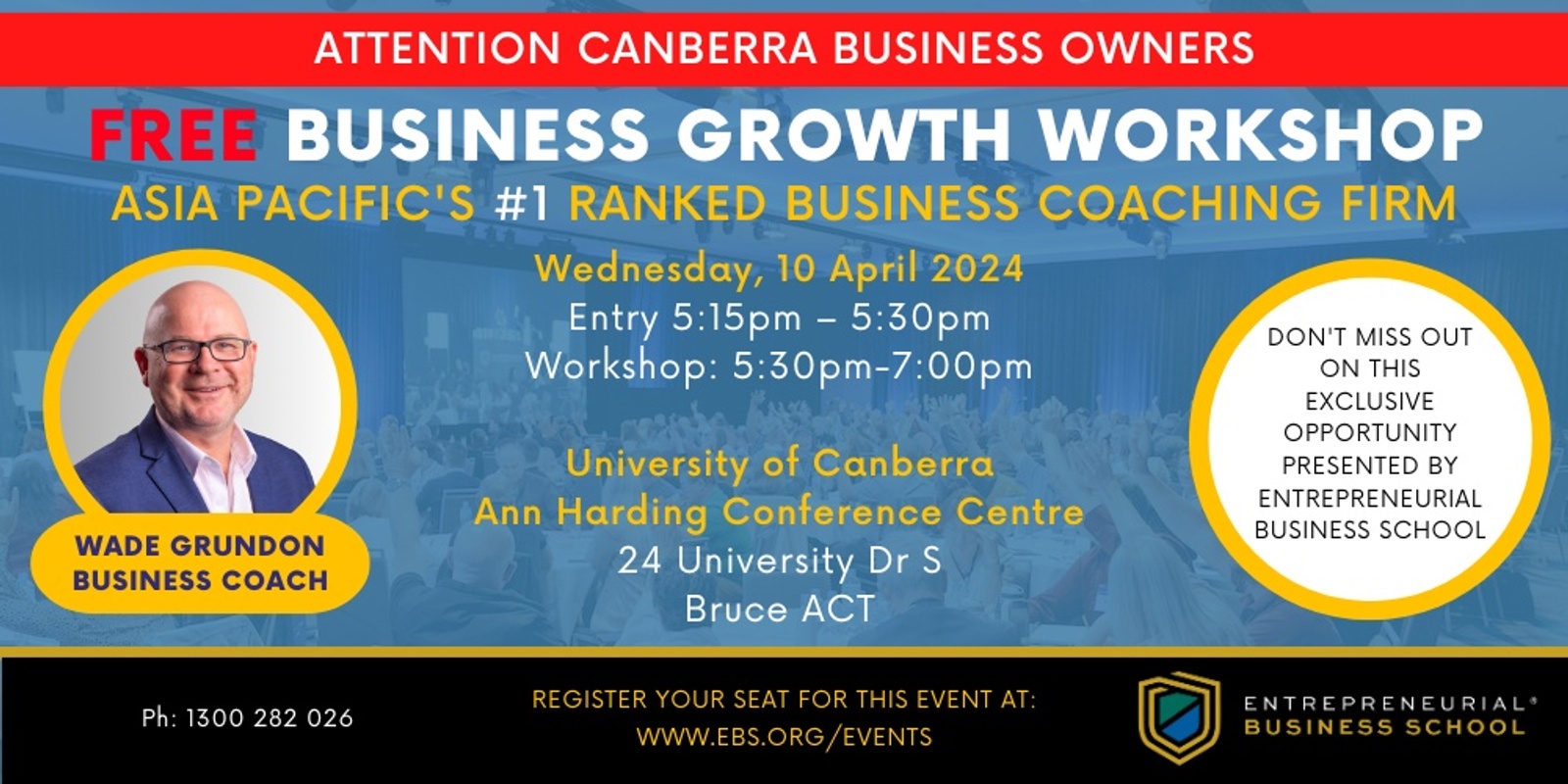 Banner image for Free Business Growth Workshop - Canberra (local time)