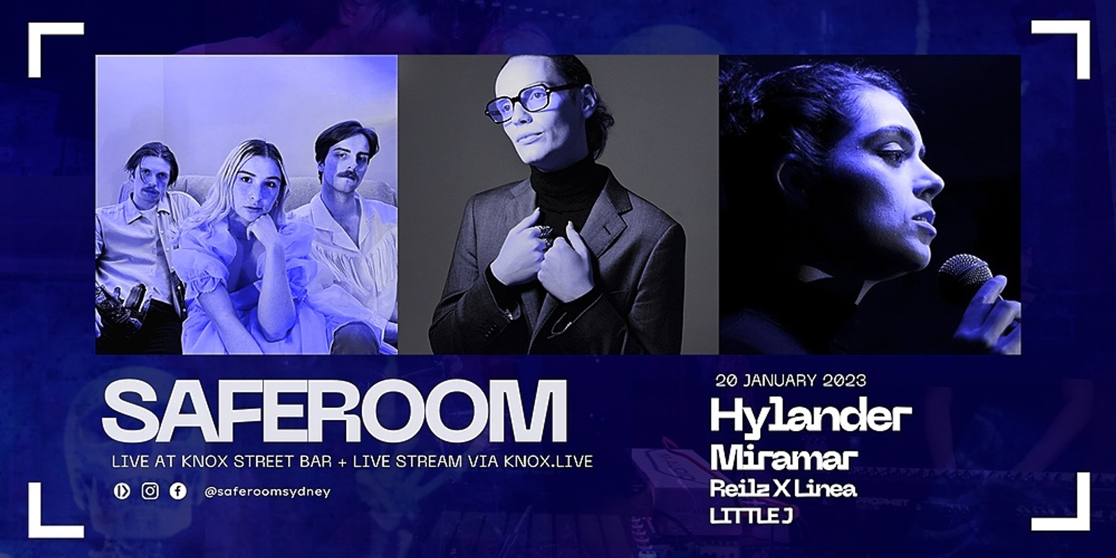 Banner image for SAFEROOM 044: Hylander, Miramar, Reilz & Linea, LITTLE J