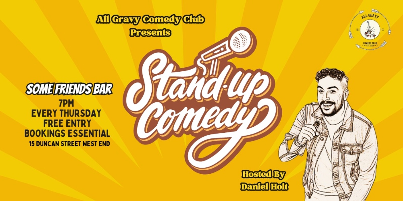 Banner image for Stand Up Comedy At Some Friends Bar! Free Entry! 