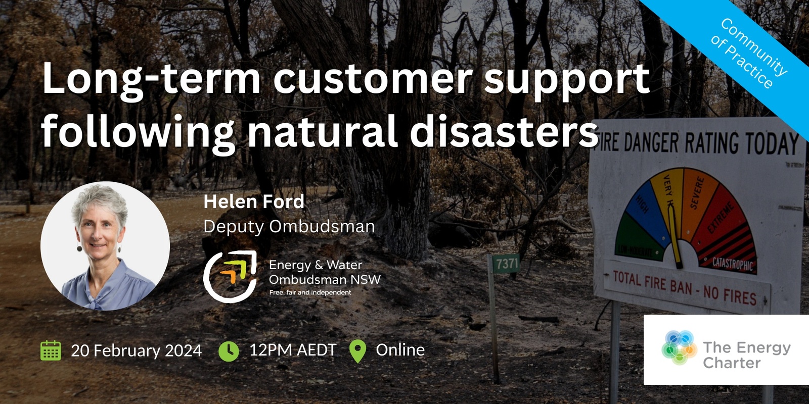 Banner image for Resilience Community of Practice: Long-term customer support following natural disasters