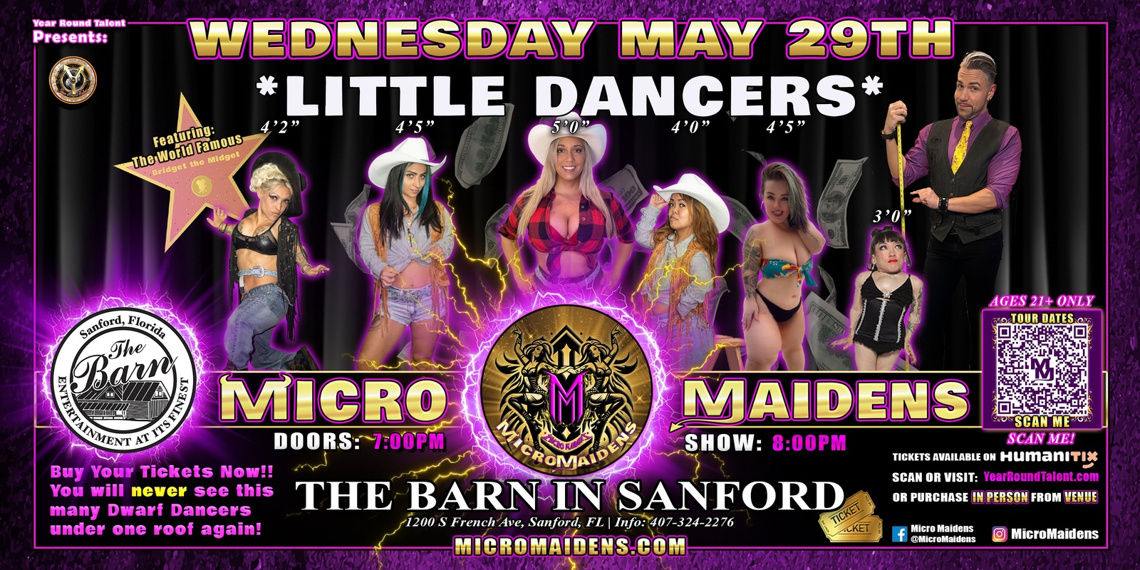 Banner image for Sanford, FL - Micro Maidens: The Show "Must Be This Tall to Ride!"