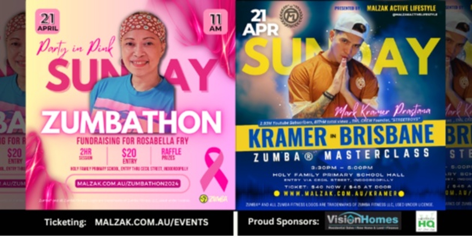 Banner image for Kramer in Brisbane Zumba Masterclass and Zumbathon Fundraising Party in Pink  - Sun 21Apr 2024