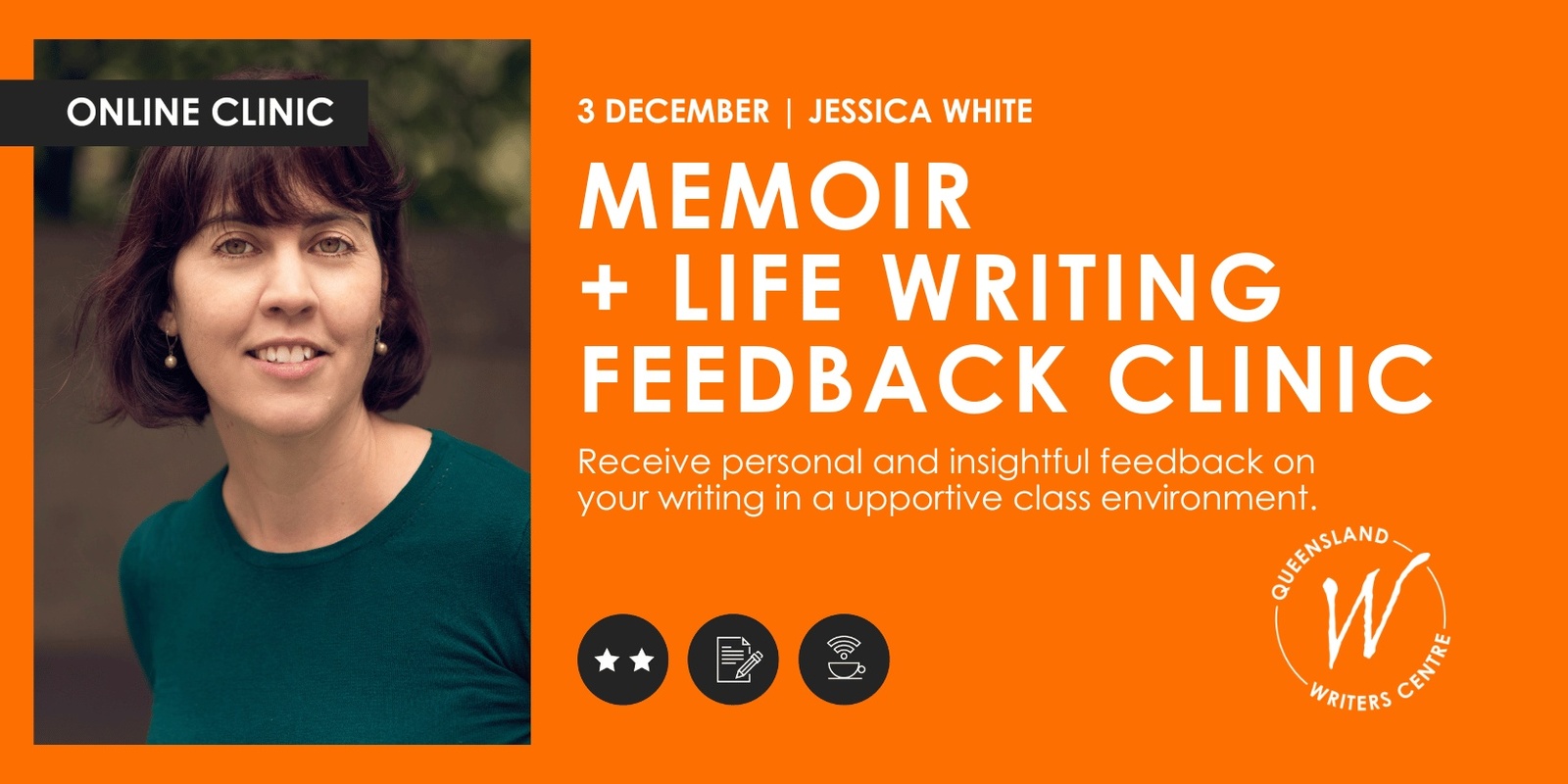 Banner image for Memoir & Life Writing Feedback Clinic with Jessica White