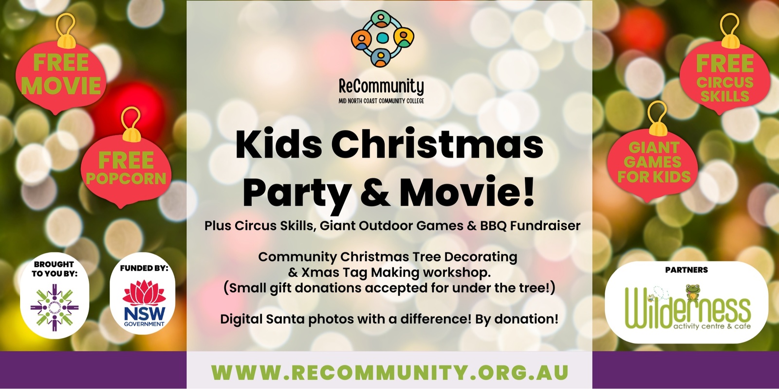 Banner image for Kids Christmas Party & Christmas Movie | PORT MACQUARIE