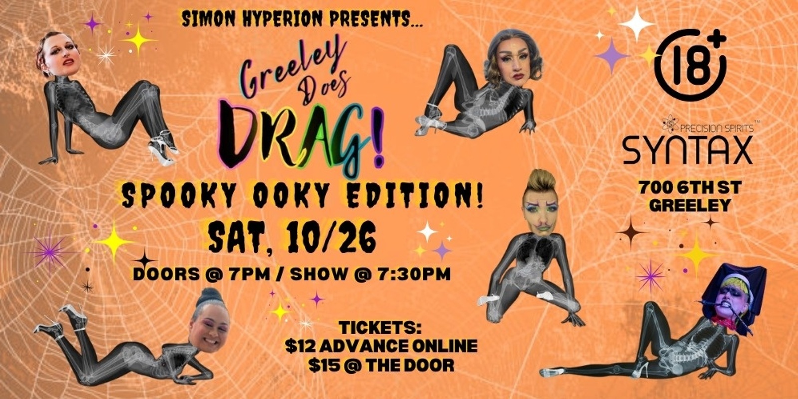 Banner image for GREELEY DOES DRAG! @ Syntax Distillery 10/26