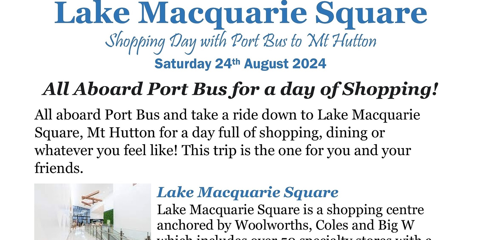 Banner image for Lake Macquarie Square