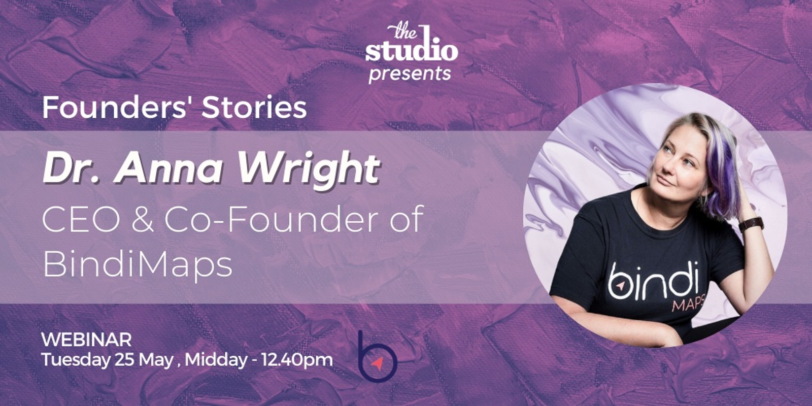 Banner image for Founders' Stories: Dr Anna Wright, Founder of BindiMaps