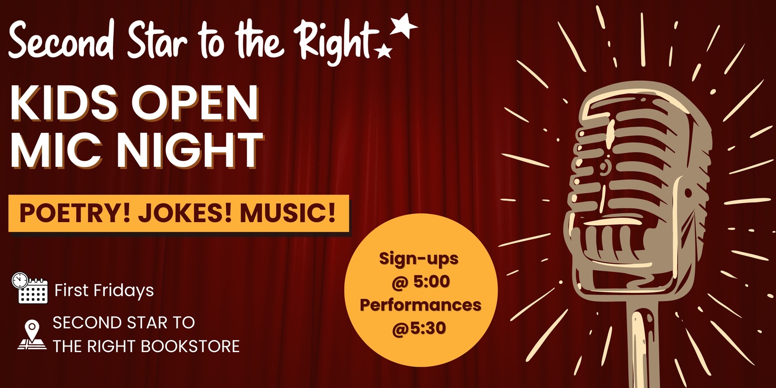 Banner image for Kids' Open Mic Night - First Fridays