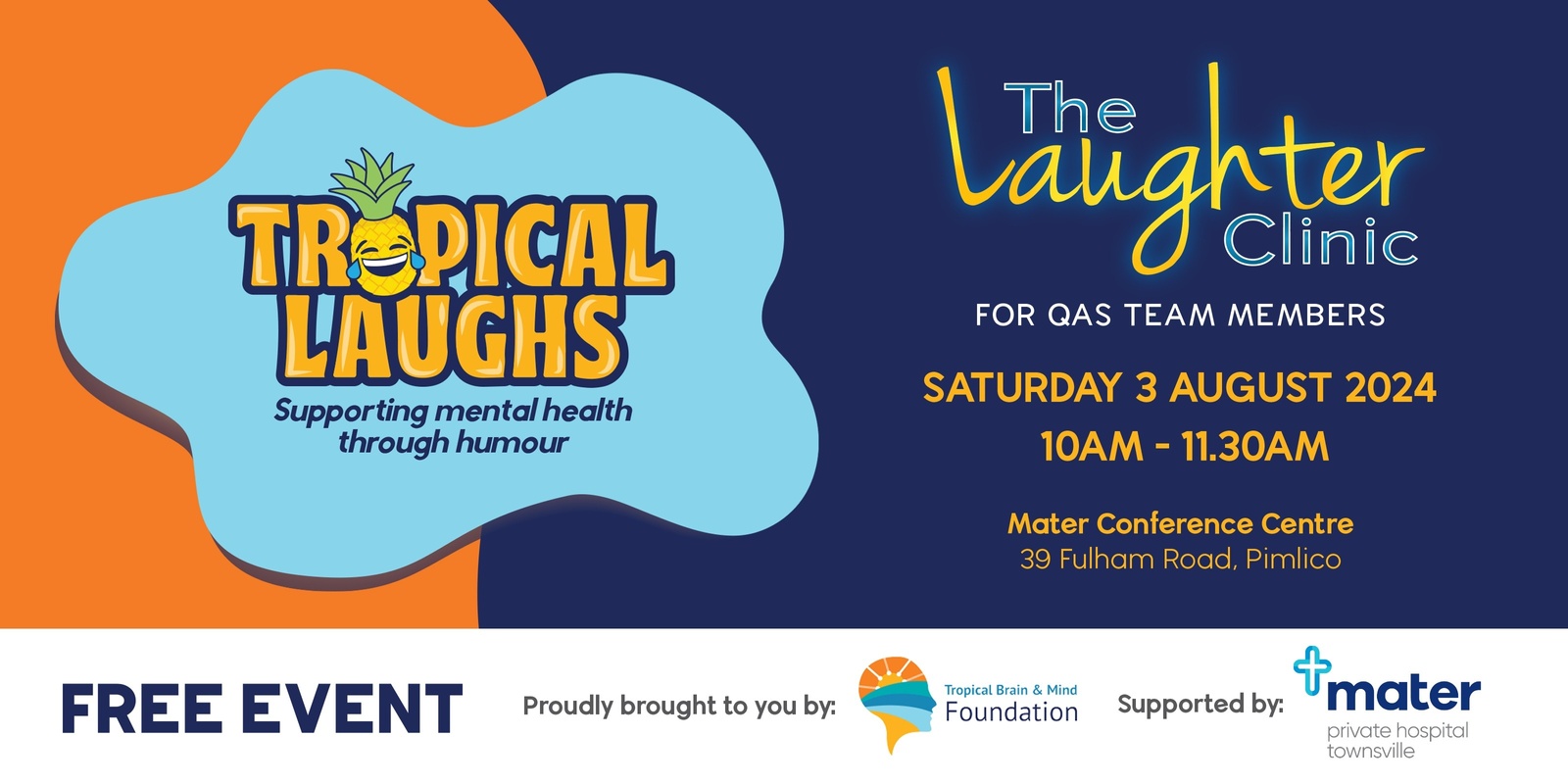 Banner image for Tropical Laughs - The Laughter Clinic for QAS