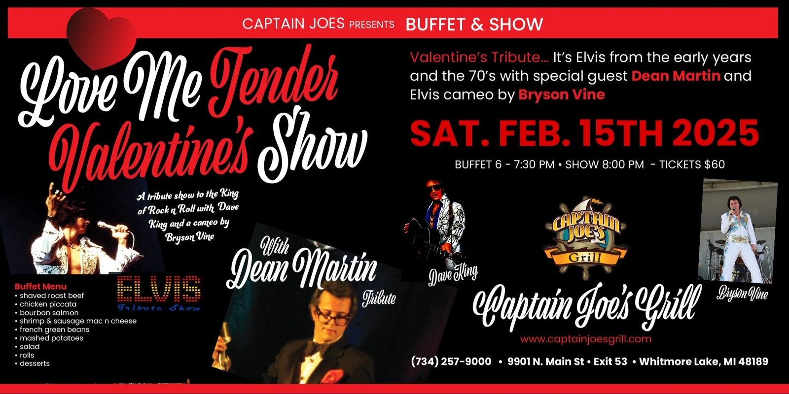 Banner image for LOVE ME TENDER ELVIS AND DEAN MARTIN TRIBUTE VALENTINES SHOW 