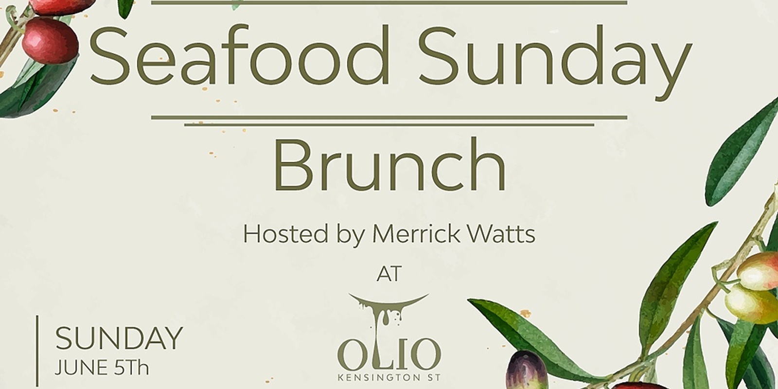 Banner image for Olio’s Sunday Seafood Brunch Featuring Merrick Watts