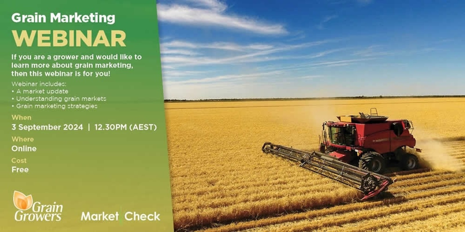 Banner image for Grower Grain Marketing Webinar