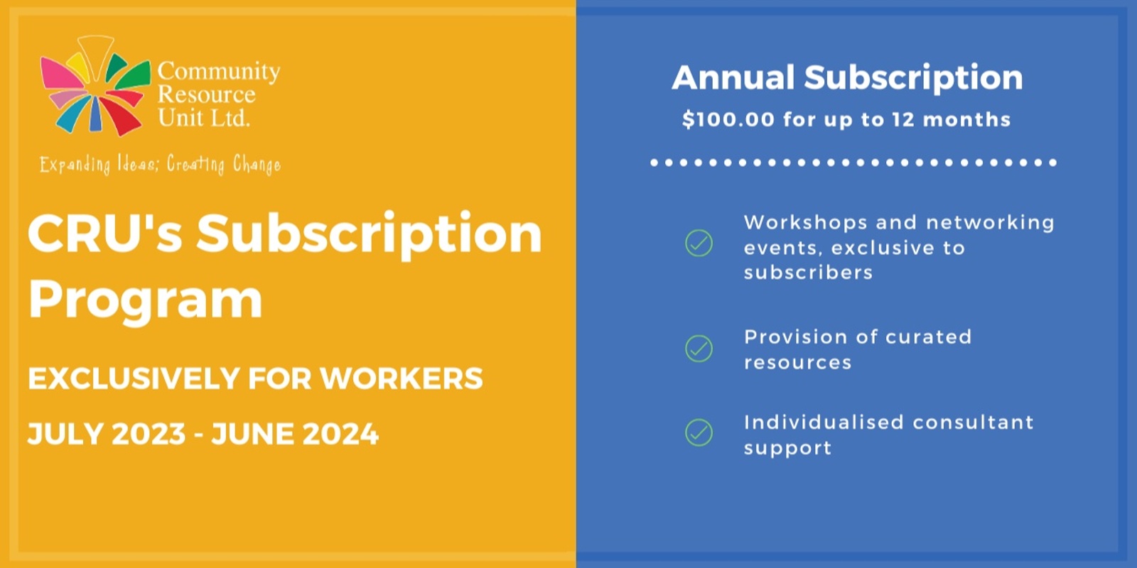 CRU Subscription Program for Workers (July 2023 - June 2024)