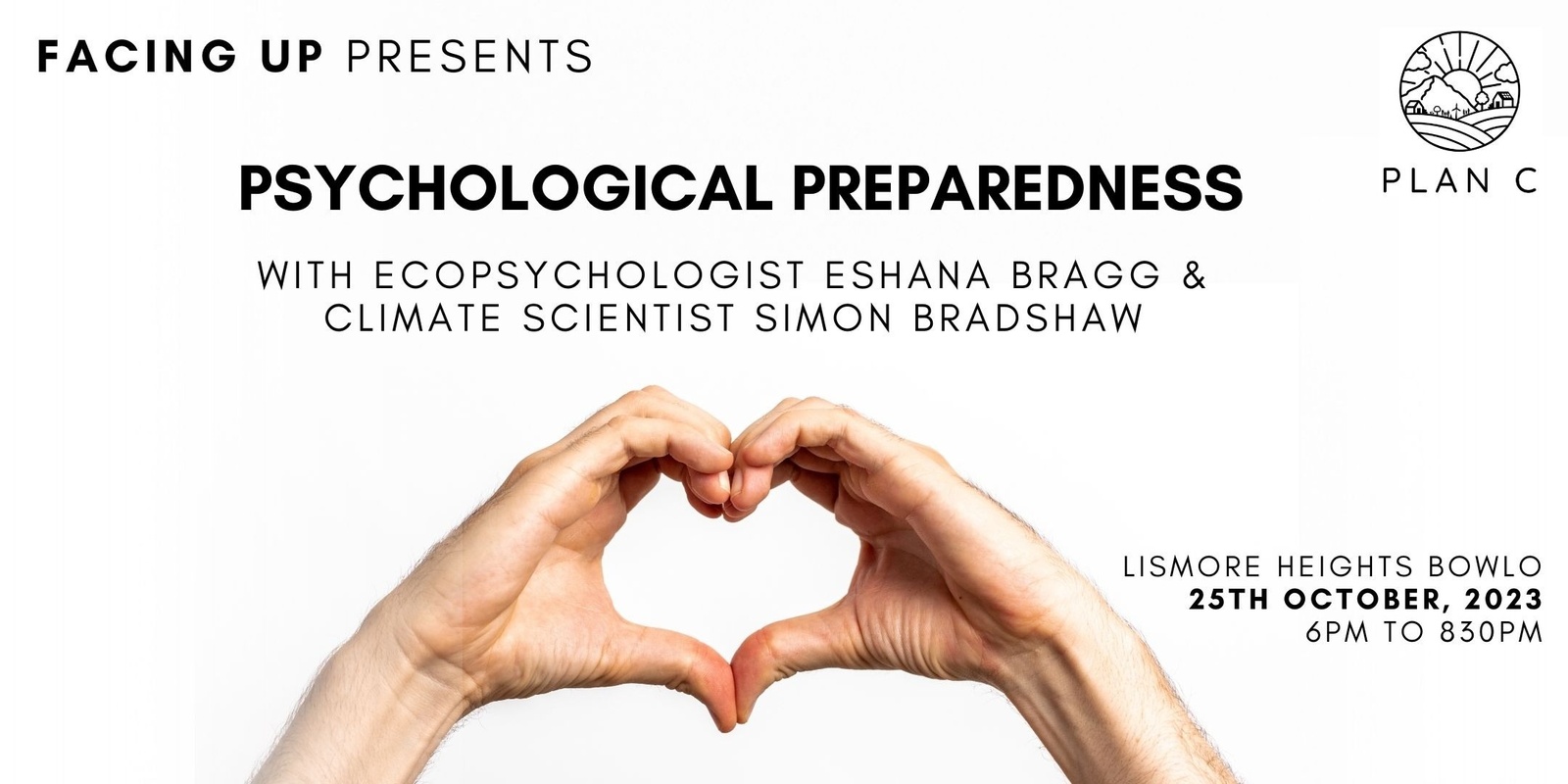 Banner image for Facing Up: Psychological Preparedness with Eshana Bragg and Simon Bradshaw