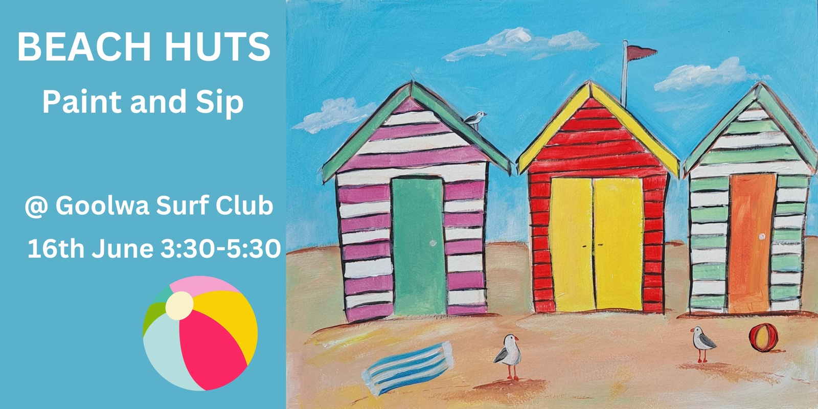 Banner image for Beach Hut Paint and Sip - Goolwa
