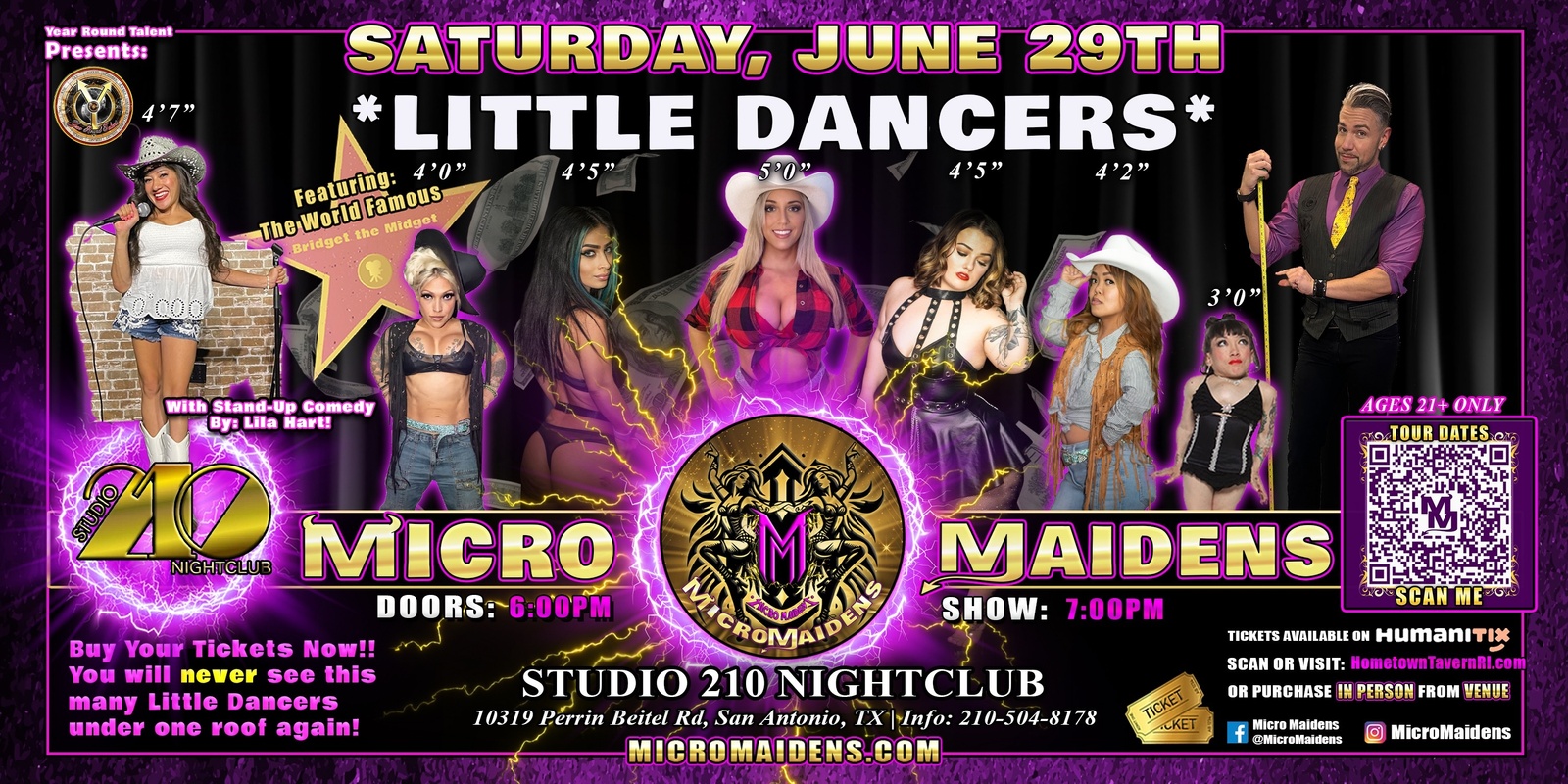 Banner image for San Antonio, TX - Micro Maidens: The Show "Must Be This Tall to Ride!"