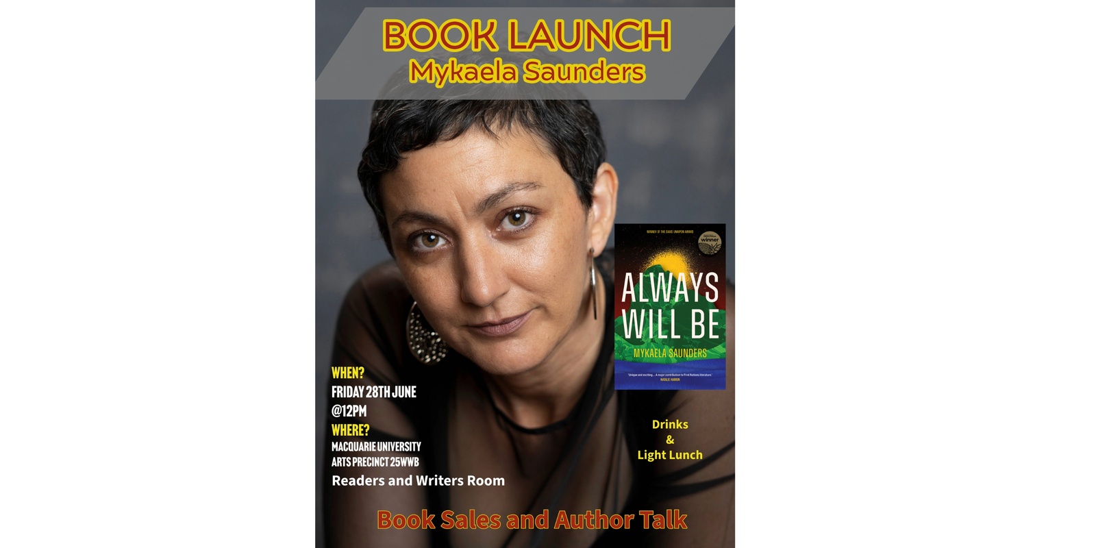 Banner image for Mykaela Saunders: Always Will Be (Book Launch)