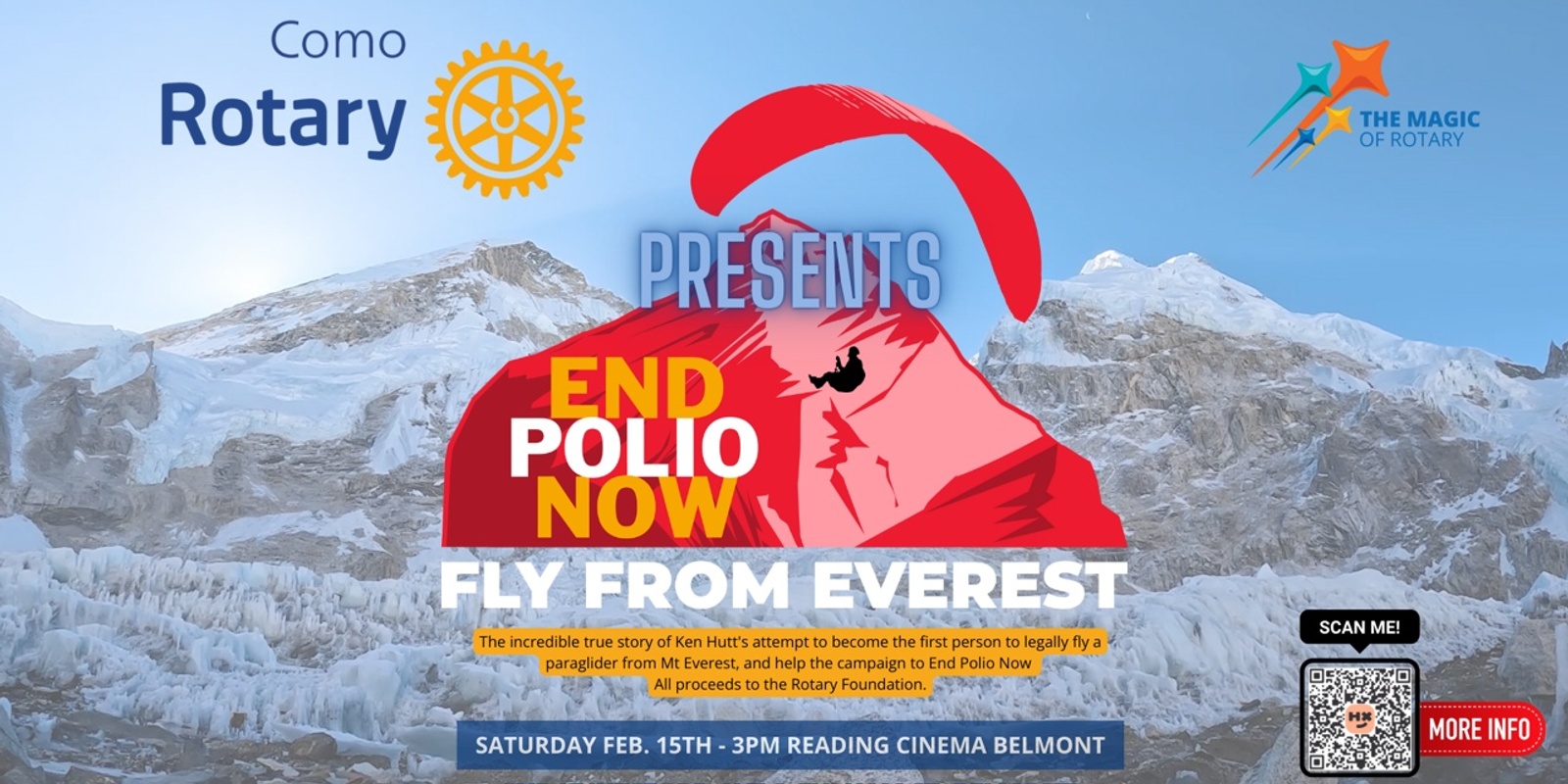 Banner image for "Fly from Everest" Movie - End Polio Now Fund Raiser 