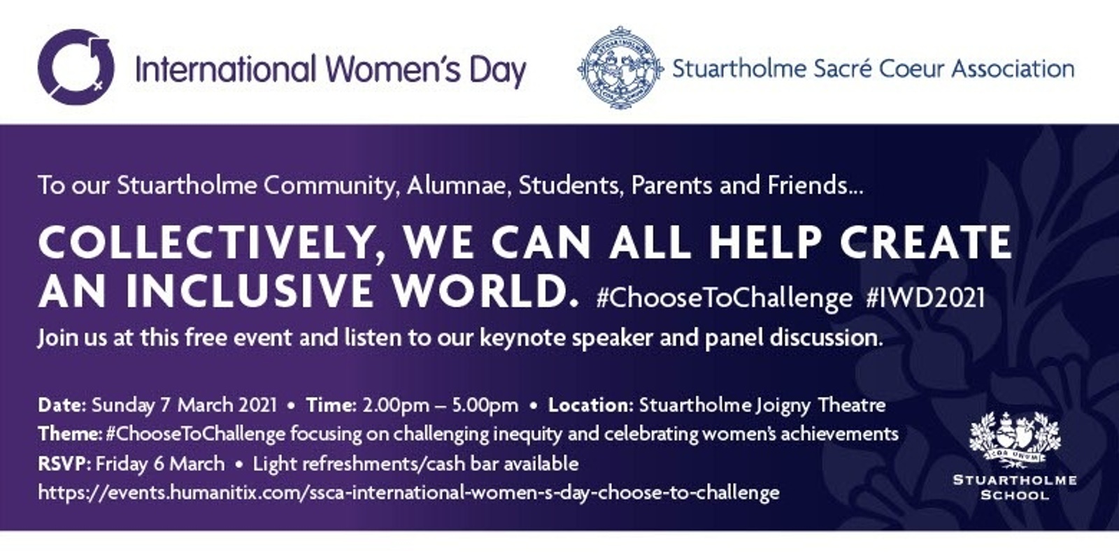 Banner image for SSCA International Women's Day #Choose to Challenge