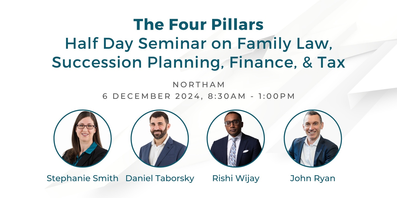 Banner image for The Four Pillars | Northam | Half Day Seminar on Family Law, Succession Planning, Finance & Tax