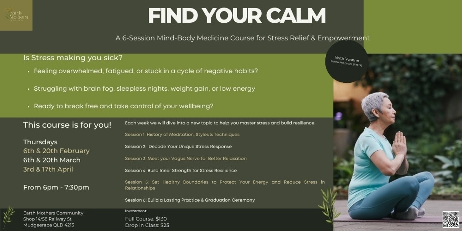 Banner image for Find you calm - Mind-Body Medicine Course