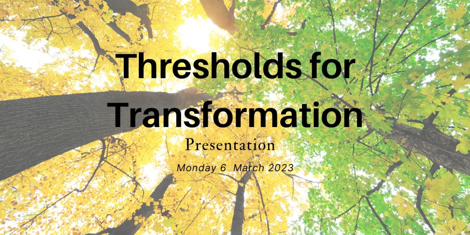Banner image for Thresholds of Transformation Presentation