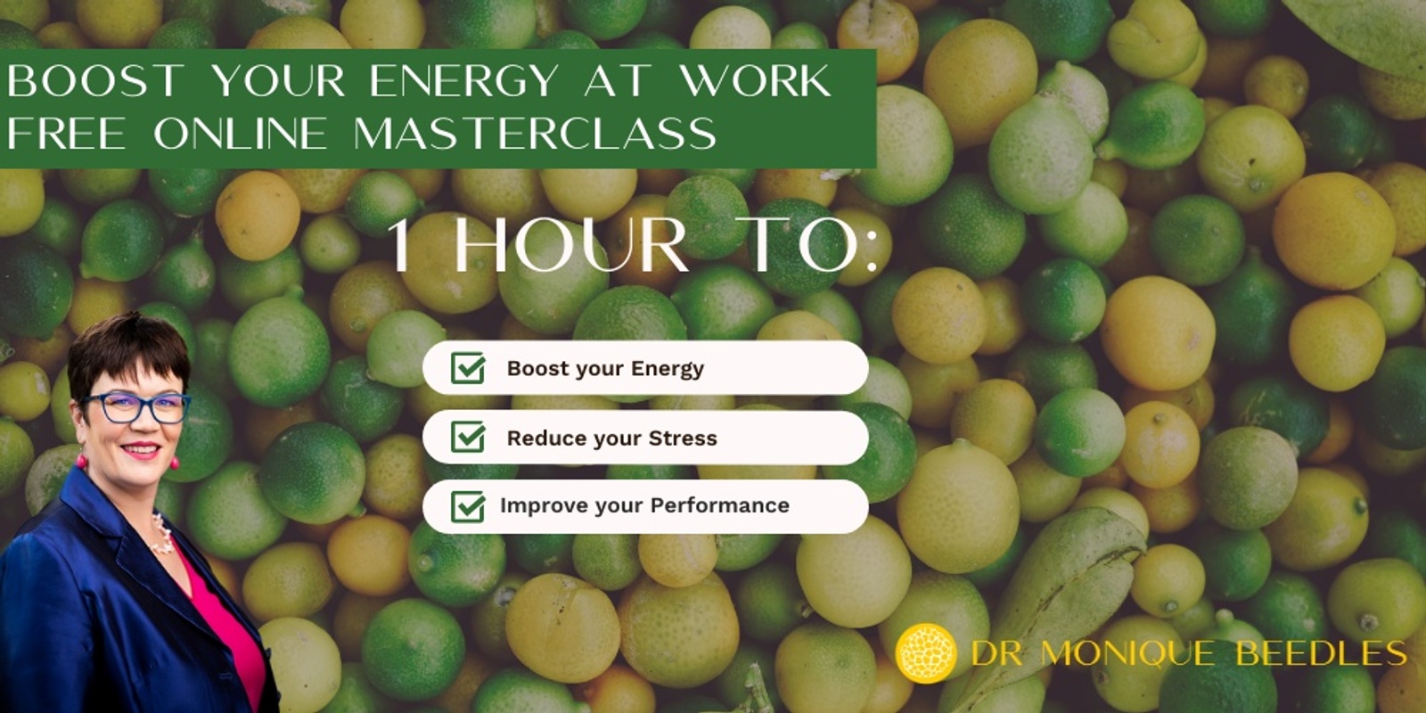 Banner image for Masterclass: Boost your energy at work