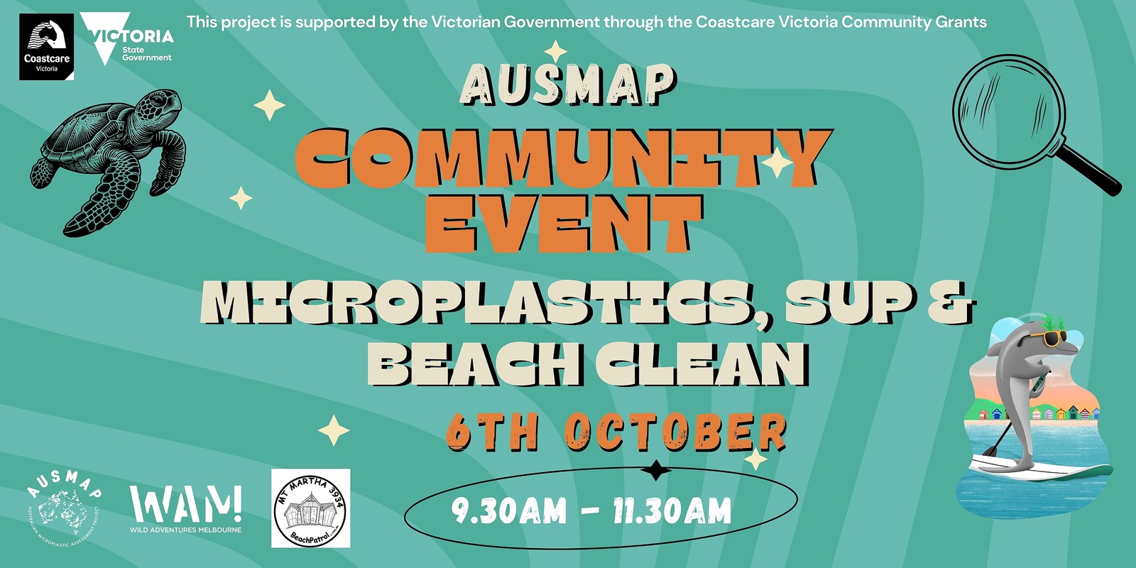 Banner image for AUSMAP - Microplastics, SUP lessons & Beach Clean - Mt Martha, VIC