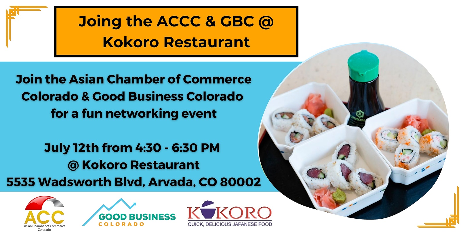 Banner image for Join the Asian Chamber of Commerce Colorado & Good Business Colorado @ Kokoro
