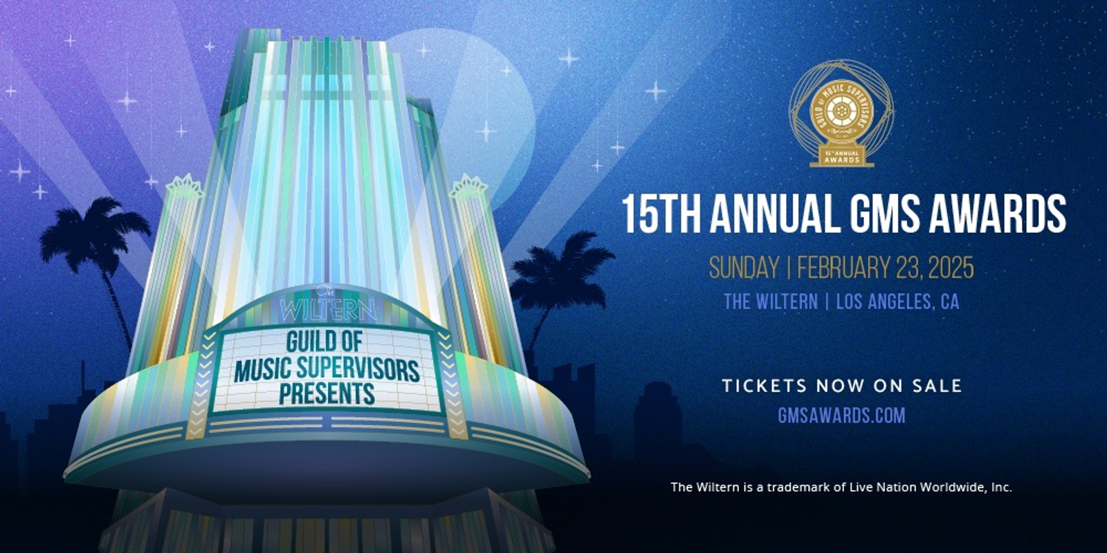 Banner image for 15th Annual Guild of Music Supervisor Awards