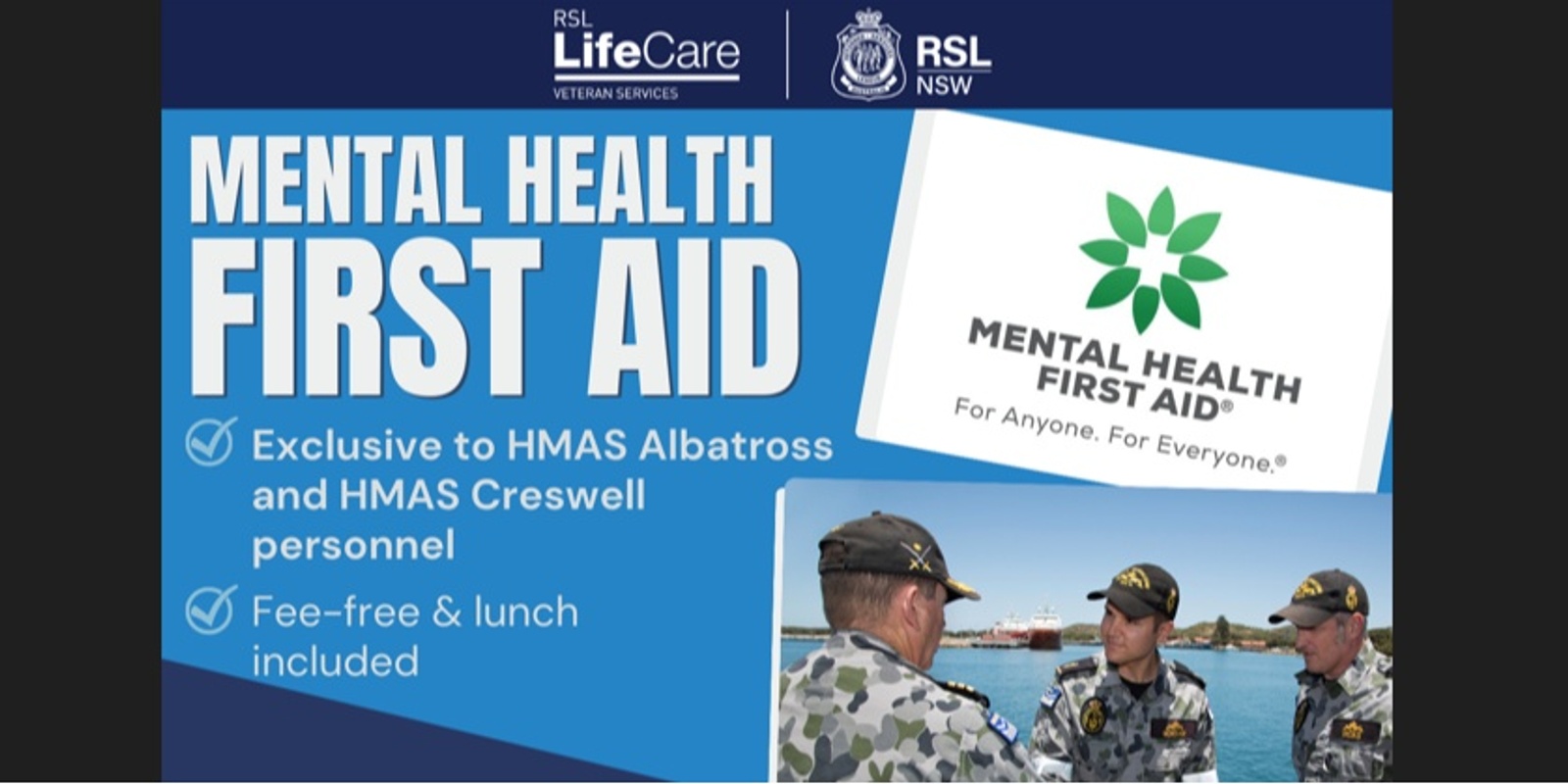 Banner image for Mental Health First Aid for Base Personnel