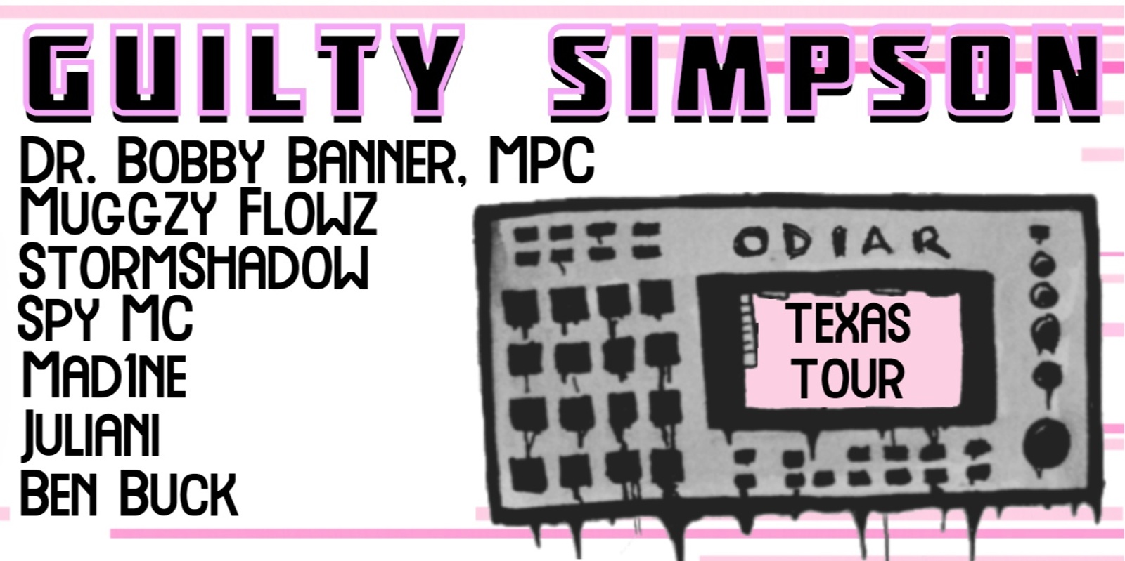 Banner image for GUILTY SIMPSON in support of ODIAR texas tour in SATX 