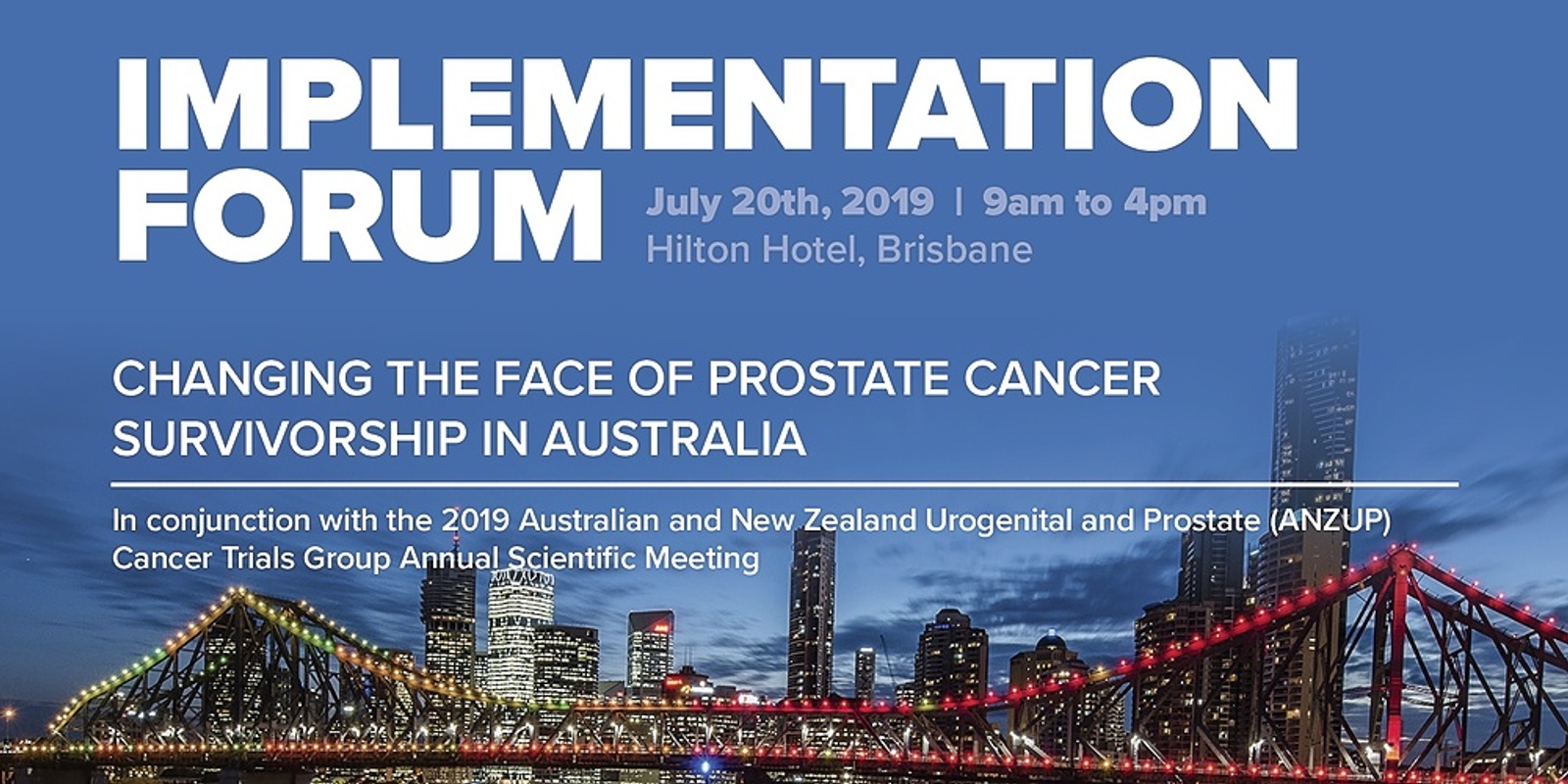 Banner image for Changing the Face of Prostate Cancer Survivorship in Australia - Implementation Forum 2019