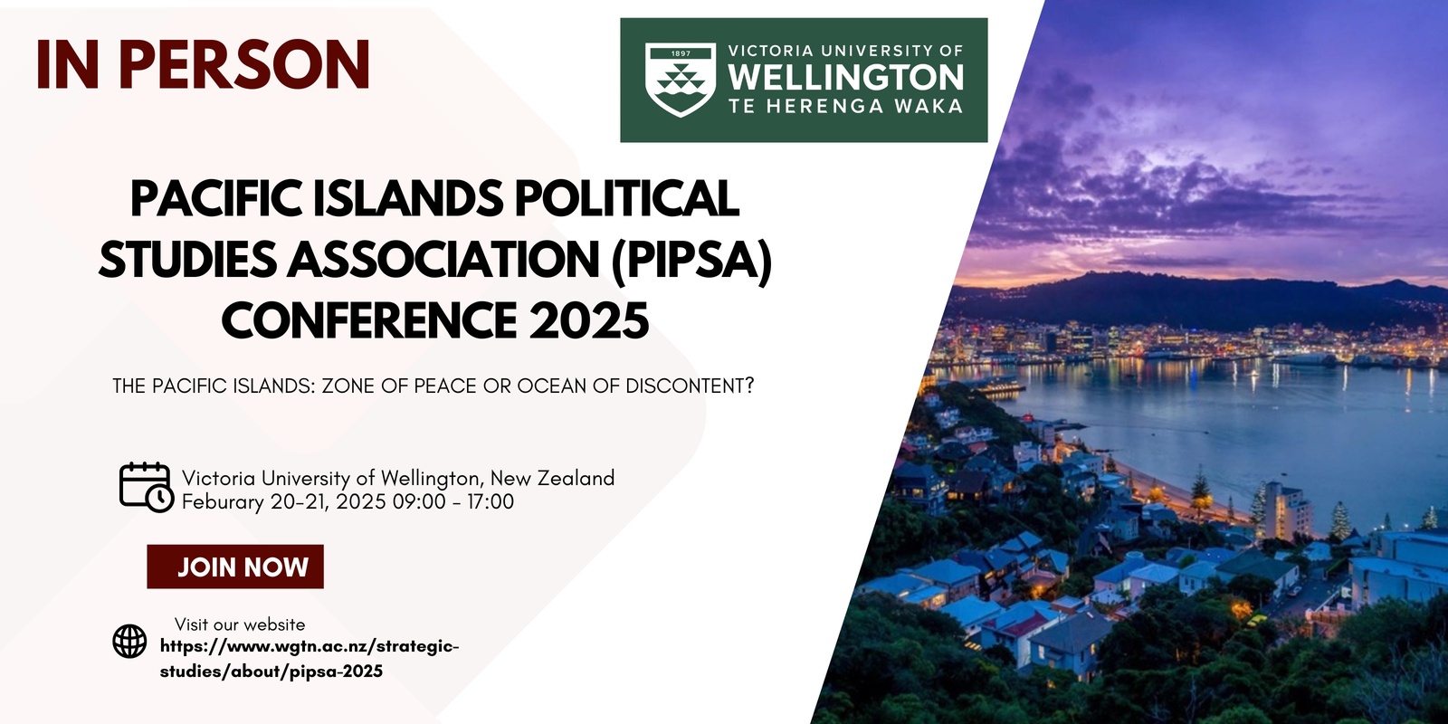 Banner image for Pacific Islands Political Studies Association (PIPSA) Conference 2025 "The Pacific Islands: Zone of Peace or Ocean of Discontent?"